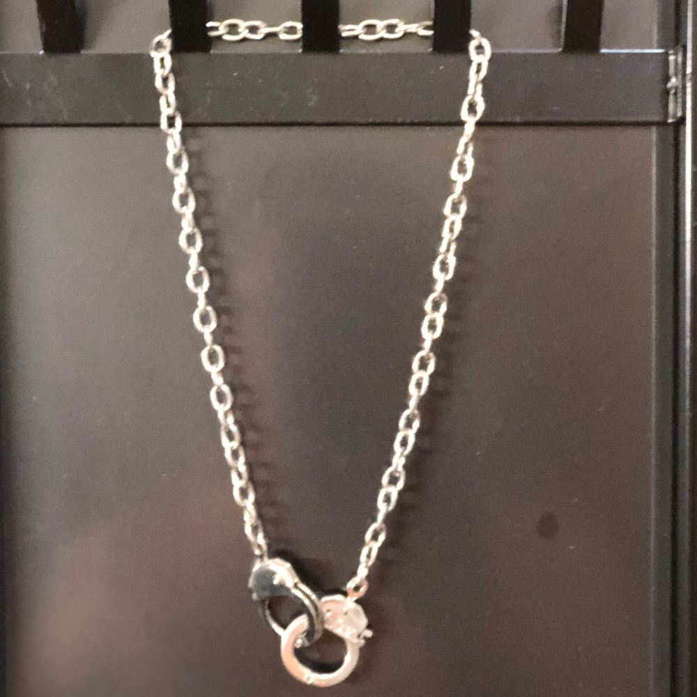 Handcuff necklace and earrings